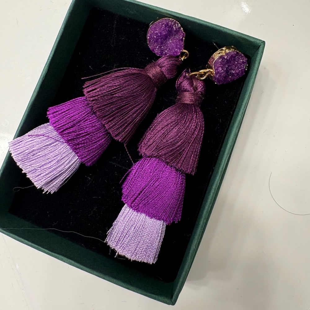 Purple Tassel Earrings